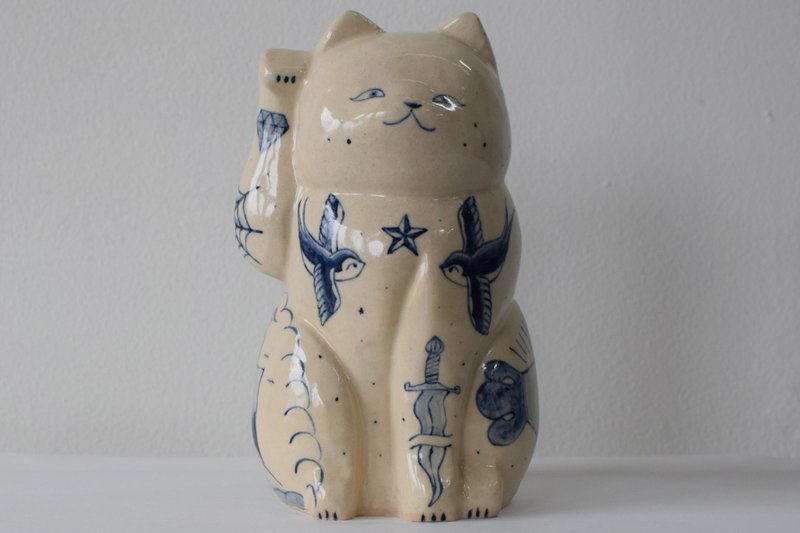 招き猫  アメリカントラディショナル - 擺飾/家飾品 - 陶 