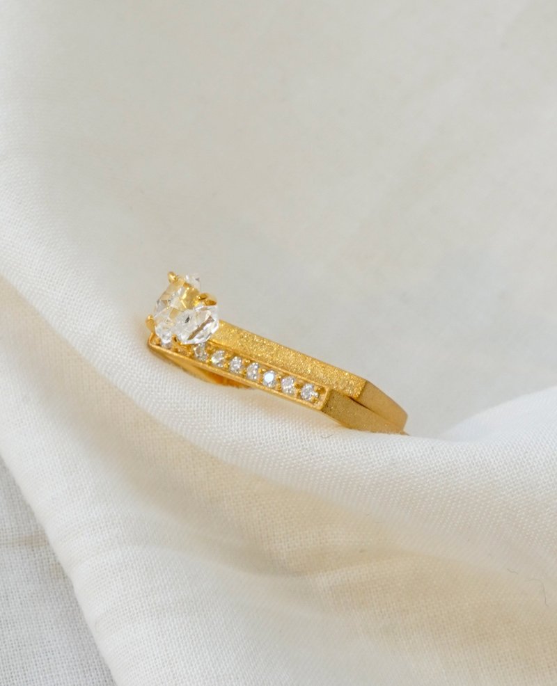 SV 2Way Herkimer Double ring - 戒指 - 其他金屬 金色