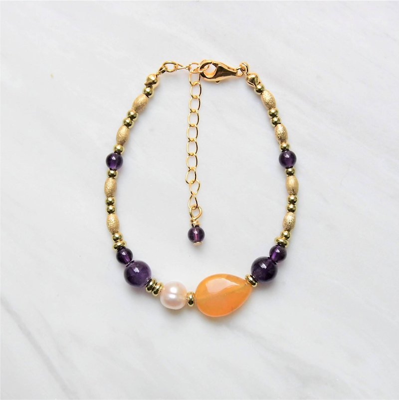 [] Bright sunlight Bronze Amethyst Bracelet - Bracelets - Gemstone Purple
