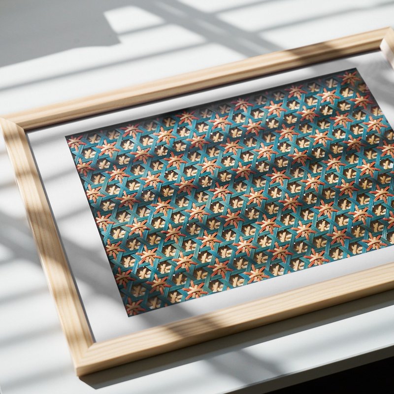 自然編織・實木框手工竹編 掛畫 相框 - 壁貼/牆壁裝飾 - 竹 