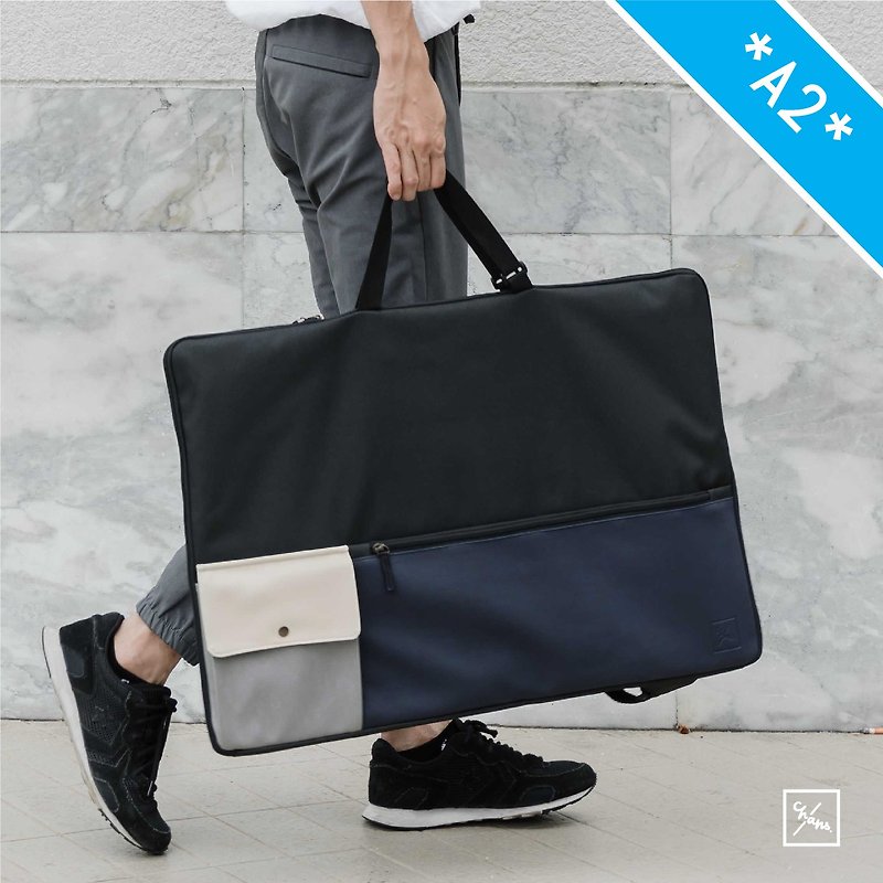 Mana A2 | Drawing Board Portable Case/Briefcase (A2 paper size) - Smart Navy - 公事包 - 人造皮革 藍色
