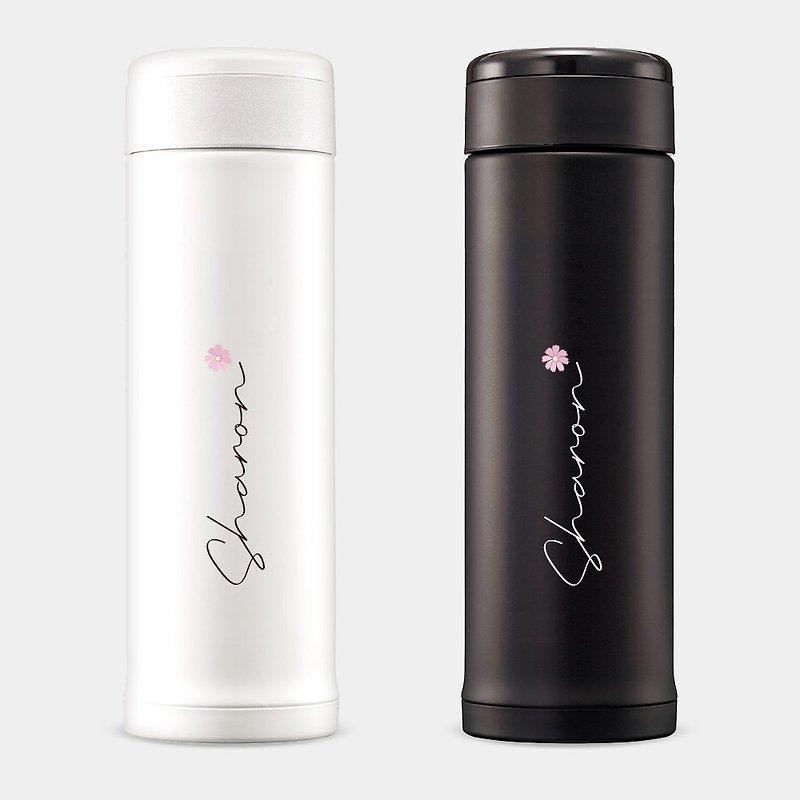 Customized gift small flowers and plants with English name Zojirushi Stainless Steel thermos cup thermos bottle PU018 - กระบอกน้ำร้อน - สแตนเลส ขาว
