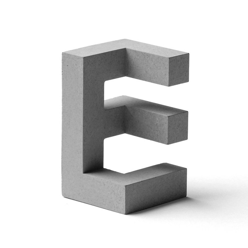 Concrete Alphabet E - Items for Display - Cement Gray