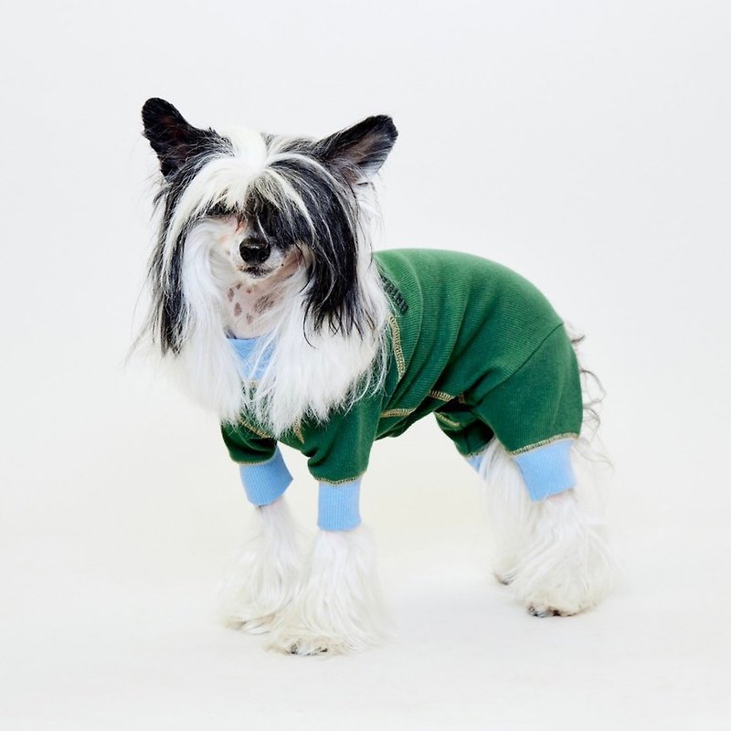 ACTIVE DOG ROMPERS - GREEN/SKYBLUE - Clothing & Accessories - Cotton & Hemp Green