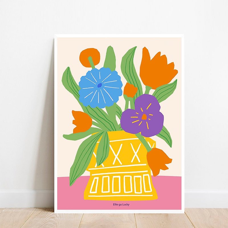 Art print/ Yellow vase / Illustration poster A3,A2 - Posters - Paper 