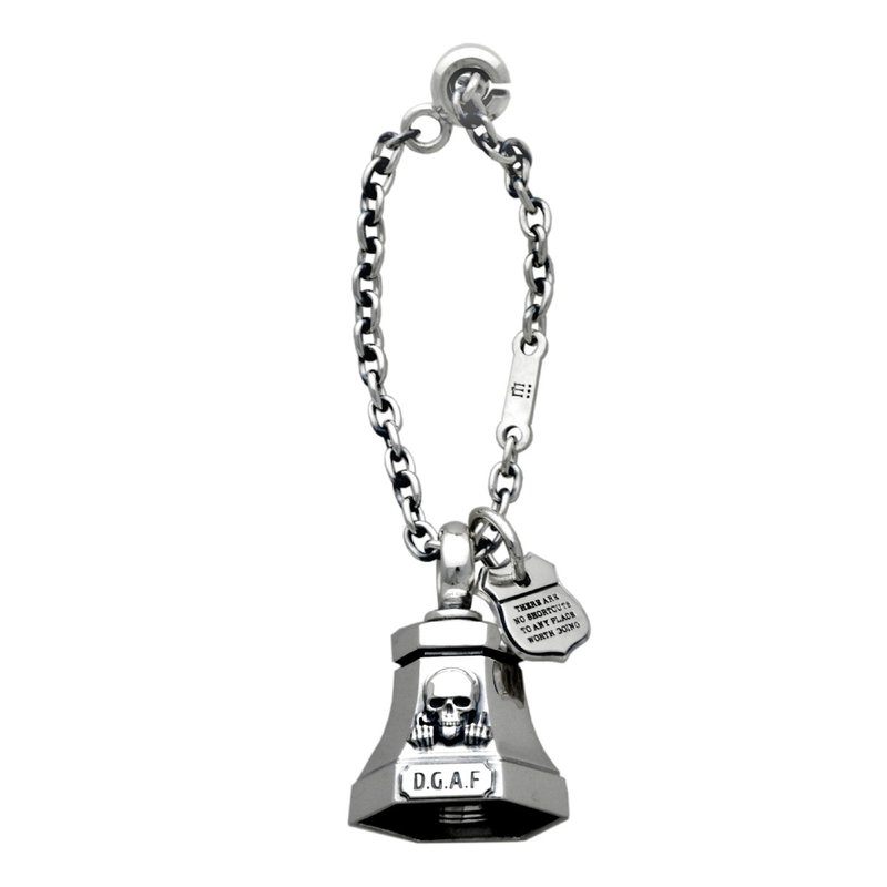 スカル バイク ベル キーホルダー/シルバー925/シルバーアクセサリー メンズ/彼氏 プレゼント/送料無料/日本製/kc06sv - 鑰匙圈/鑰匙包 - 純銀 銀色
