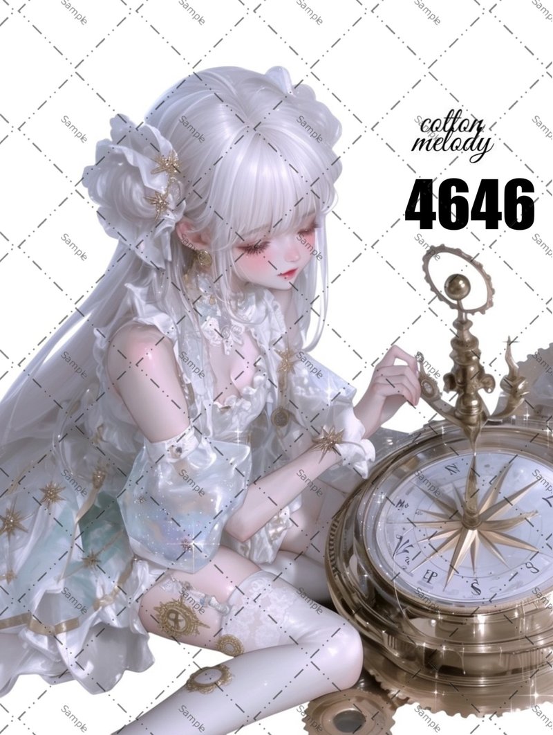 original sticker no.4646 人物ステッカー オリジナルステッカー オリジナル人物ステッカー 装飾ステッカー cotton melody - 貼紙 - 紙 