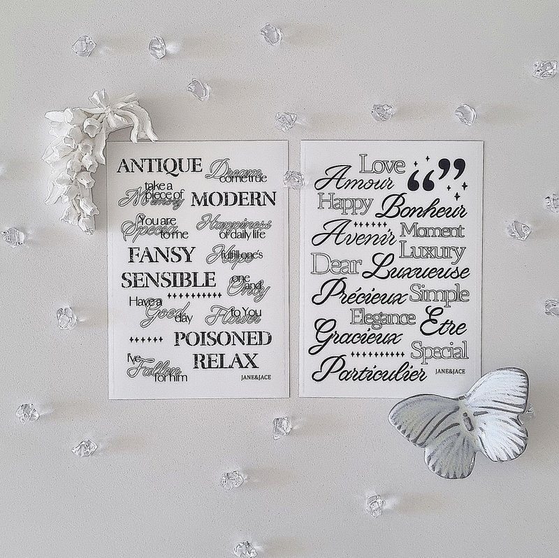 Crossline lettering transparent stickers (2 types) - 貼紙 - 其他材質 