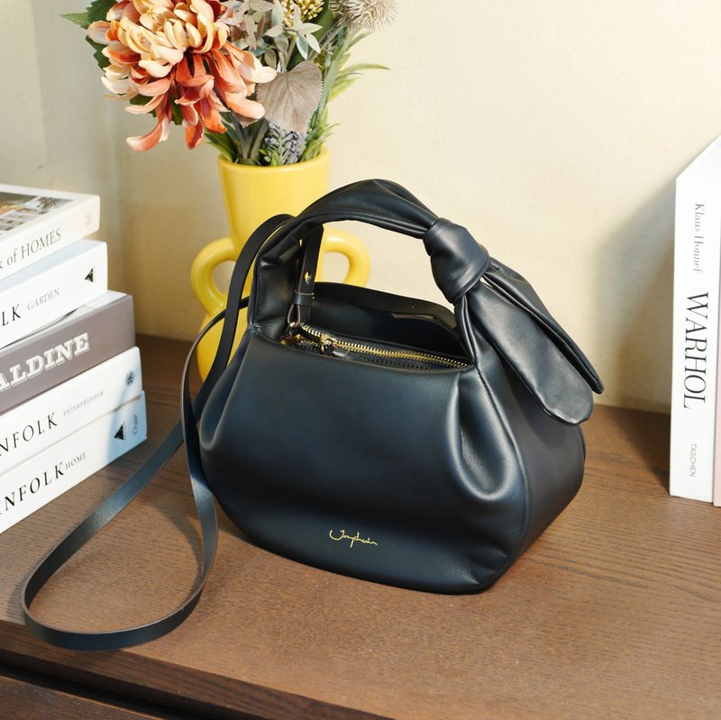 泰國手提包 Garrett Handbag - 黑色 Black 泰國包包 - 側背包/斜背包 - 真皮 黑色