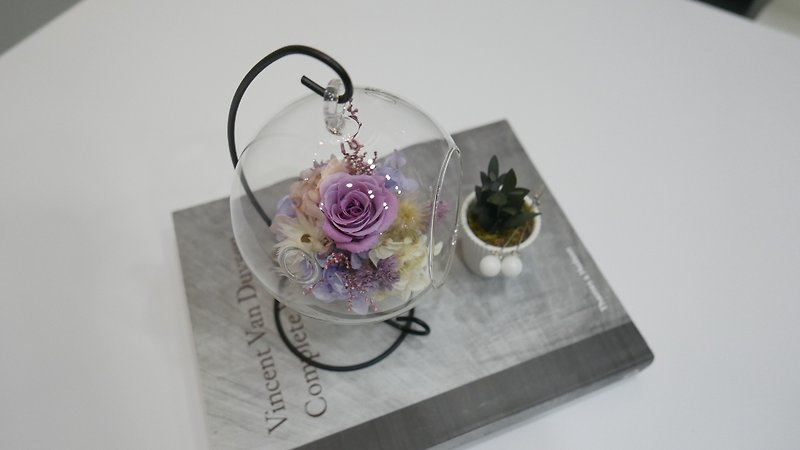 LivFlower handmade immortal without withered flowers<Purple Bubble 永恆之紫> - ตกแต่งต้นไม้ - พืช/ดอกไม้ สีม่วง