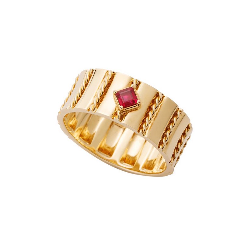 18K Ruby King Ring - แหวนทั่วไป - เครื่องประดับ สีทอง