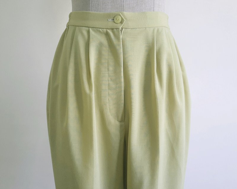 Vintage Green Pleated Pants - Men's Pants - Other Materials Green