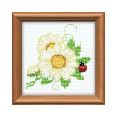 MARUMi刺繡手作 RIOLIS 十字繡珠繡材料包 - 小白花