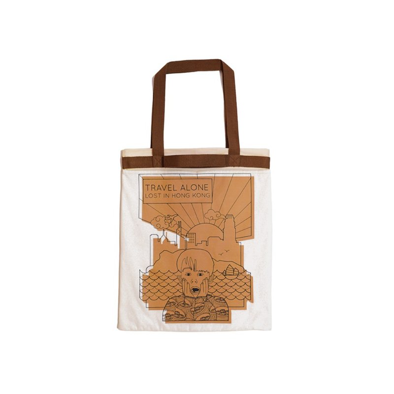 Home Alone 小鬼當家 兩用 手提袋帆布袋 tote bag - 豆腐色 - 側背包/斜背包 - 棉．麻 白色