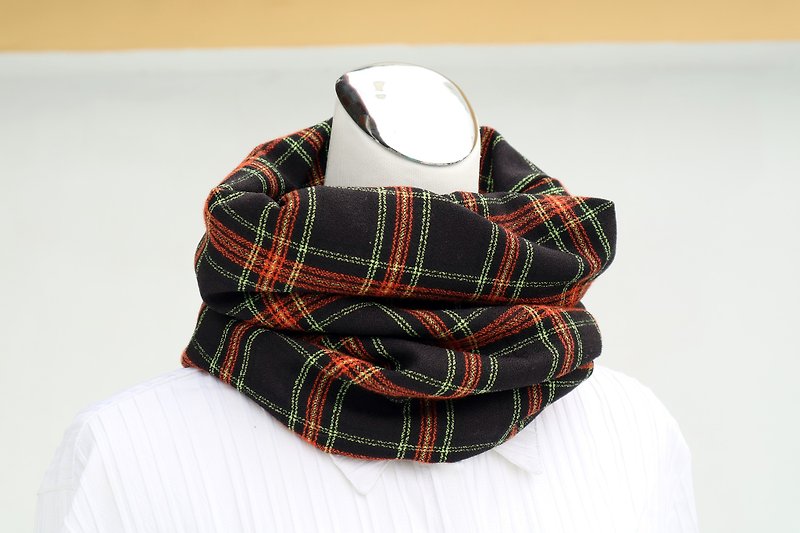 Warm scarf short scarf neck cover double-sided two-color men and women are applicable*SK* - Knit Scarves & Wraps - Paper Black
