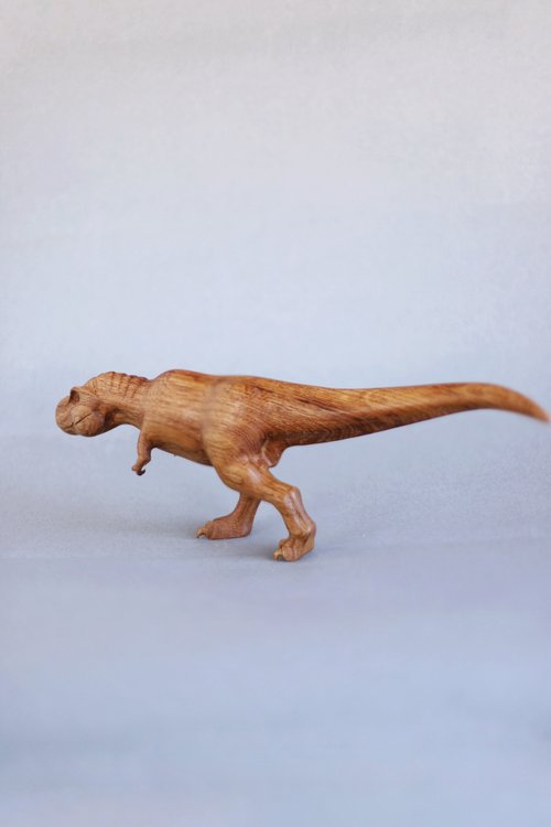 木彫り [ティラノサウルス] 全長58cm ティラノザウルス】 恐竜木彫り彫刻 全長58cm : 田中ソウケン