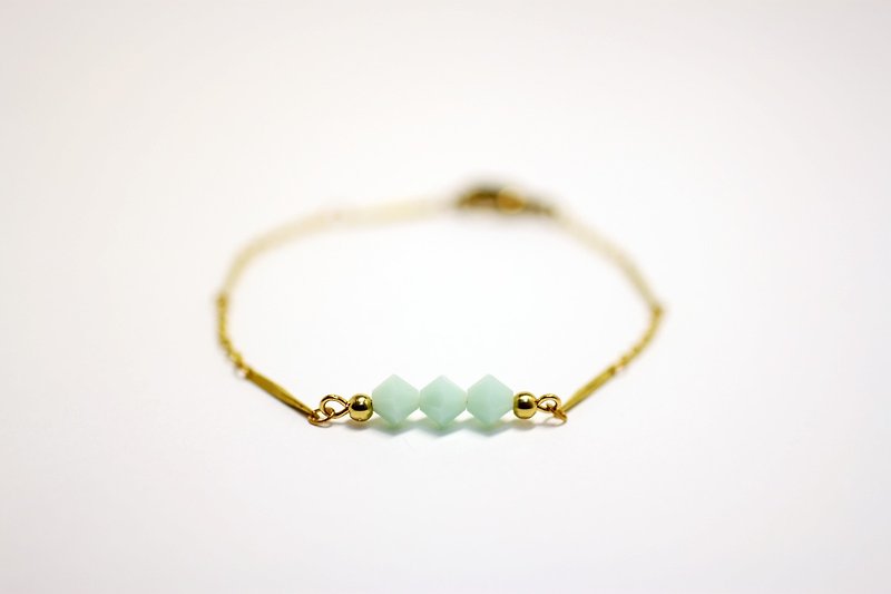 Mint marble Swarovski Crystal Bracelet - Bracelets - Gemstone Blue
