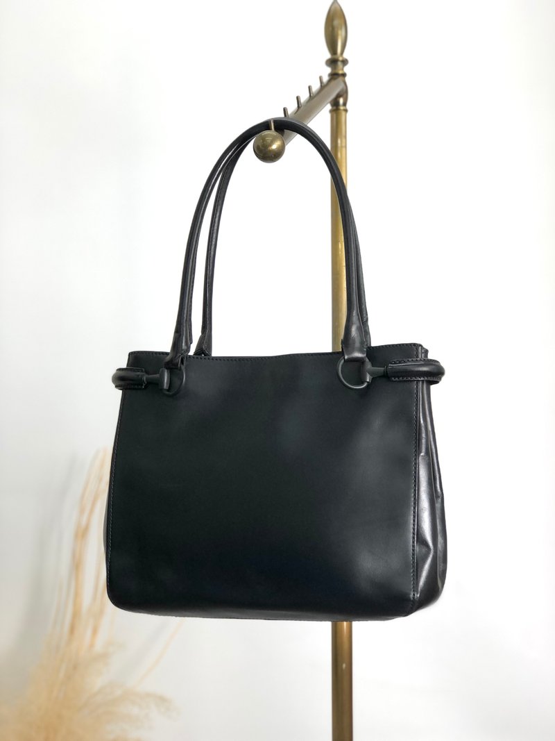 【 日本直送　名牌中古包 】GUCCI グッチ ハンドバッグ ブラック レザー vintage ヴィンテージ オールド i3frwk - 手提包/手提袋 - 真皮 黑色
