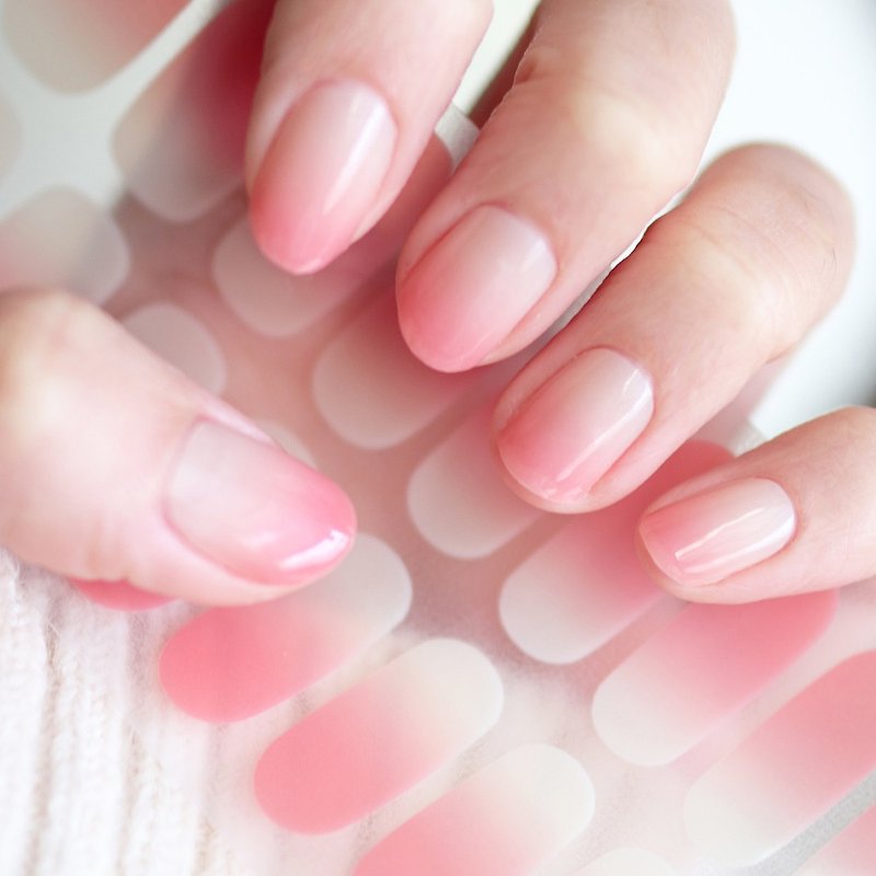 【Lunacaca Gel Nail Sticker】C00936 Pink Hydrangea Easy Removal|Easy to Use|No Damage to Nails - ยาทาเล็บ - พลาสติก 