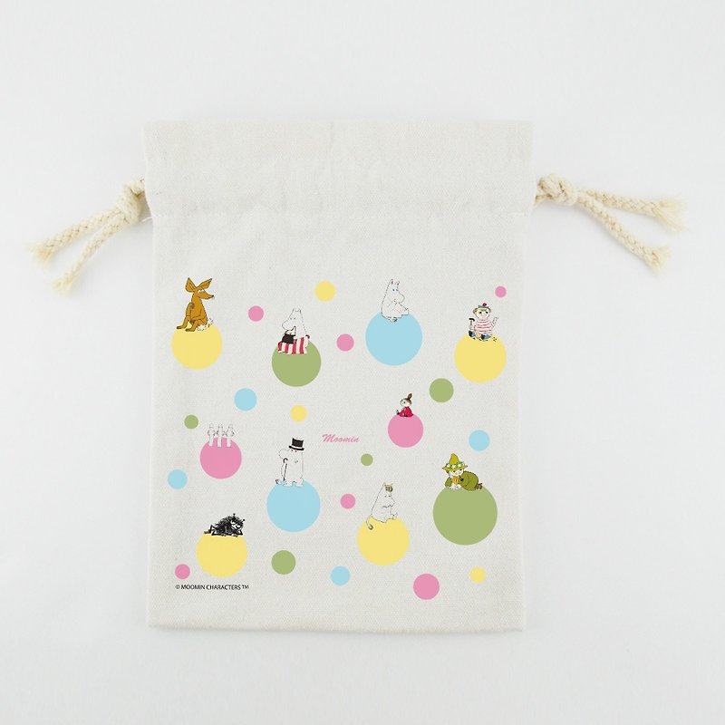 Authorized by Moomin-Drawstring Pocket/Storage Bag/Universal Bag Rainbow Bubble (Large/Medium/Small) - Toiletry Bags & Pouches - Cotton & Hemp Multicolor
