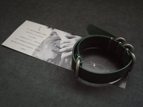 皮俠客PXK手工皮具 純手工牛皮墨綠色NATO錶帶 水鬼軍錶適用 顏色款式可客製化可刻字