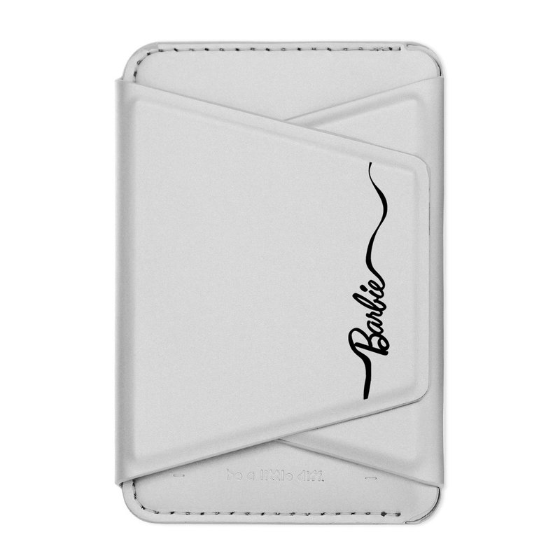 Riche MagSafe Barbie 經典款 銀色款 支架磁吸卡包 小牛皮感 - 手機/平板支架 - 人造皮革 銀色