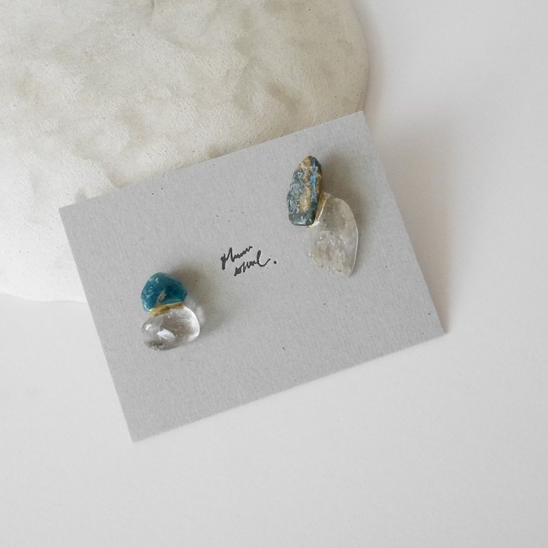 Jin Ji earrings ピアス / イヤリング | sea series no.41 - Earrings & Clip-ons - Semi-Precious Stones Blue