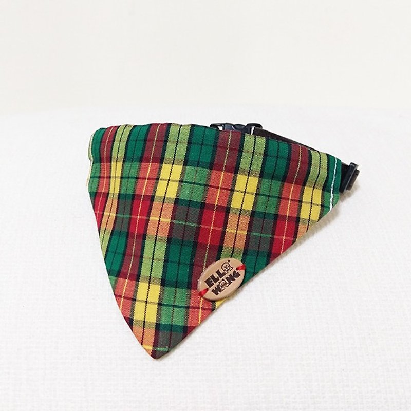 Ella Wang Design Scarf Pet Red and Yellow Plaid Scarf Cats and Dogs - Collars & Leashes - Cotton & Hemp Red