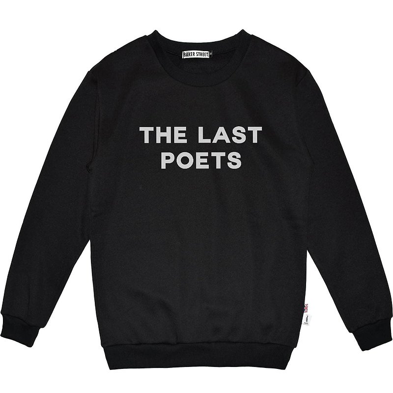 British Fashion Brand -Baker Street- The Last Poets Printed Sweatshirt - Unisex Hoodies & T-Shirts - Cotton & Hemp Black