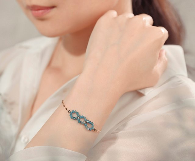 Warm and light sterling silver bracelet / blue phosphor gray / JIEGEM\'s  sister\'s jewelry - Shop jiegem Bracelets - Pinkoi