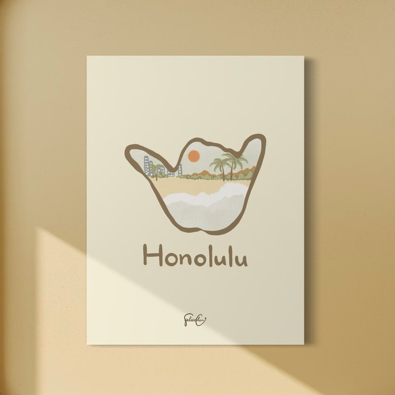 Honolulu 印刷畫作 牆壁裝飾 - 海報/掛畫/掛布 - 紙 白色