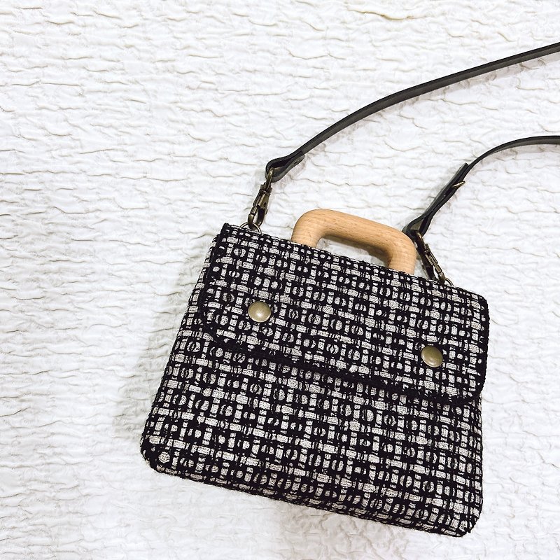 minibag _ Golden Black Tweed - Handbags & Totes - Other Materials Black