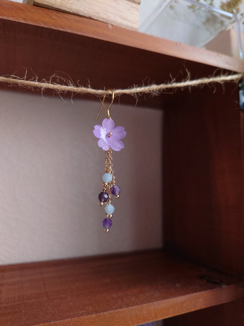 Crystal Ore Earrings_Zihua Sentai No. 4_Ear Pins and Clip-On Hooks_Forest Jewelry_Natural Stone_Ore - ต่างหู - คริสตัล 