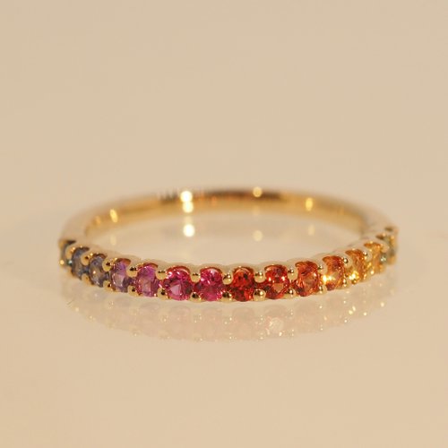 IRIZA Jewellery 14K金彩虹寶石戒指14K Gold The Rainbow Sapphire Band Ring