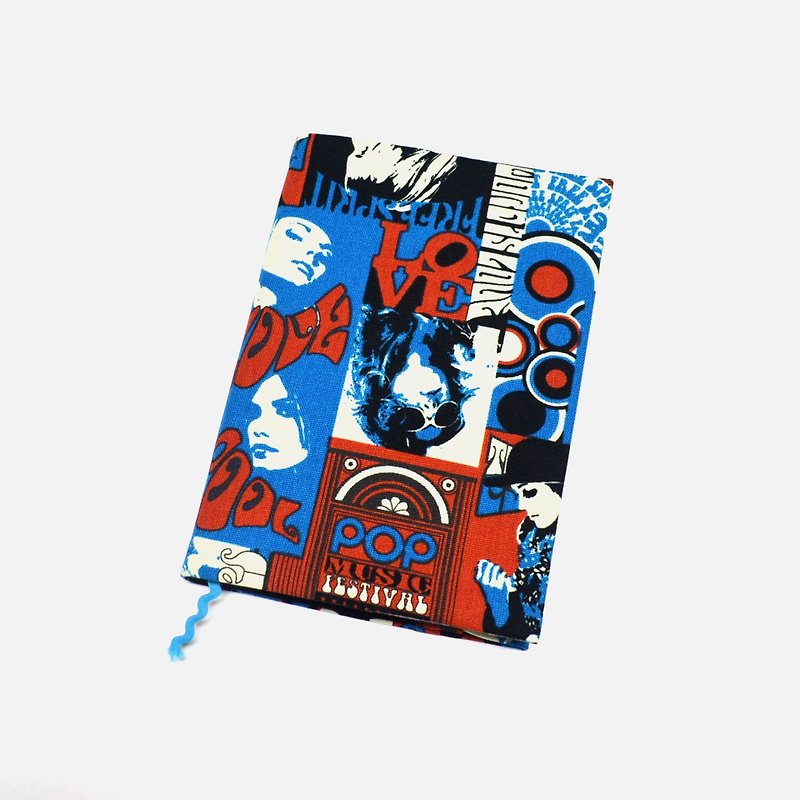 POP Music book cover with bookmark handmade Print Cotton Fabric canvas - ปกหนังสือ - ผ้าฝ้าย/ผ้าลินิน หลากหลายสี