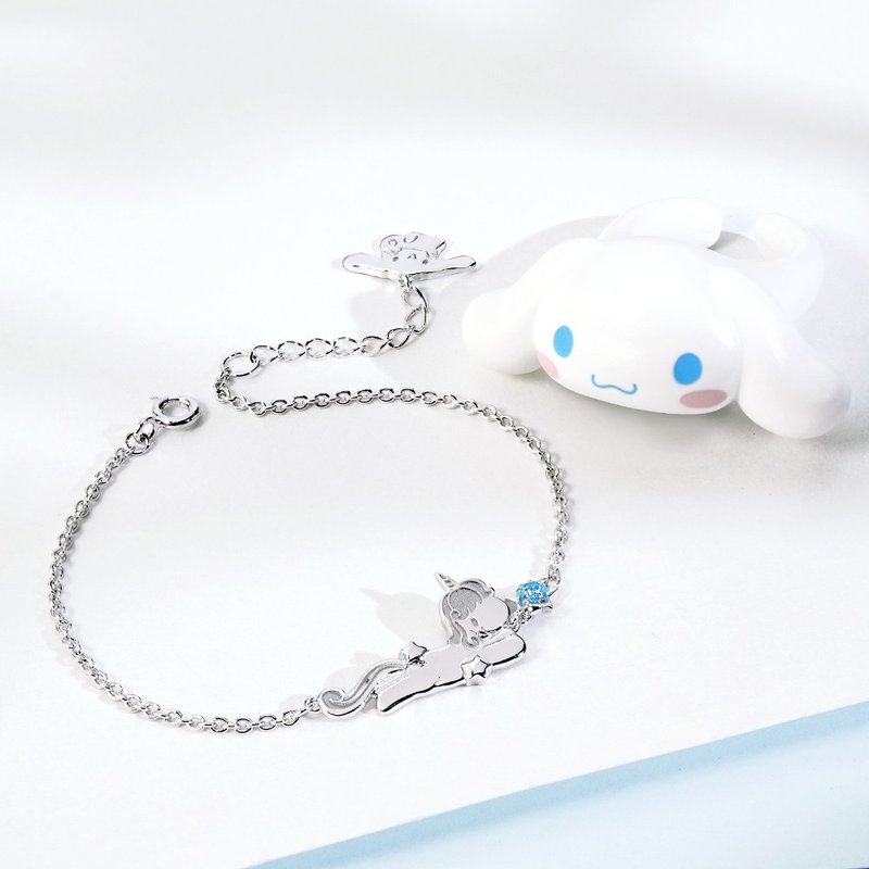 Cinnamoroll Big Eared Dog Family Series-Coruna Pendant Sterling Silver Bracelet - Bracelets - Sterling Silver Silver