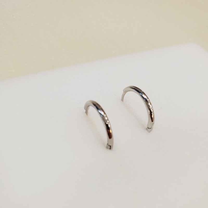 [Earrings] Sterling Silver-Round Tube Ear Pin Buckle-Mother’s Day/Graduation Gift/Valentine’s Day Gift - ต่างหู - เงินแท้ สีเงิน