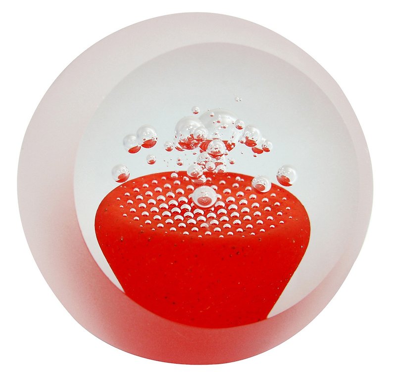 Fragrant Jiuquan Nectareous liquor-cut round egg-shaped glass-red - Items for Display - Colored Glass Red