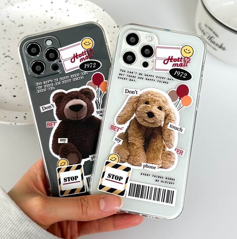 1972 Doll Sticker iPhone mobile phone couple transparent case - เคส/ซองมือถือ - พลาสติก หลากหลายสี