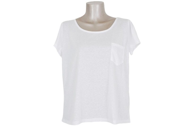 Simple crew neck T-shirt <White> - Women's T-Shirts - Other Materials White