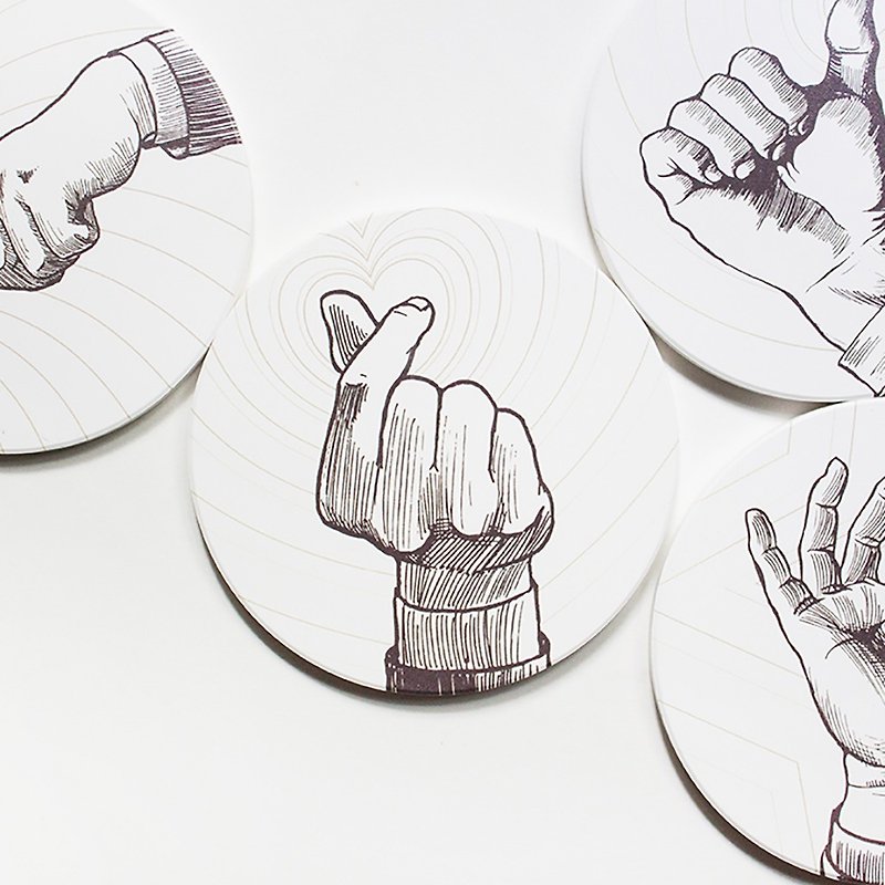 Coasters - Gesture - 4 items boxset - Coasters - Porcelain White