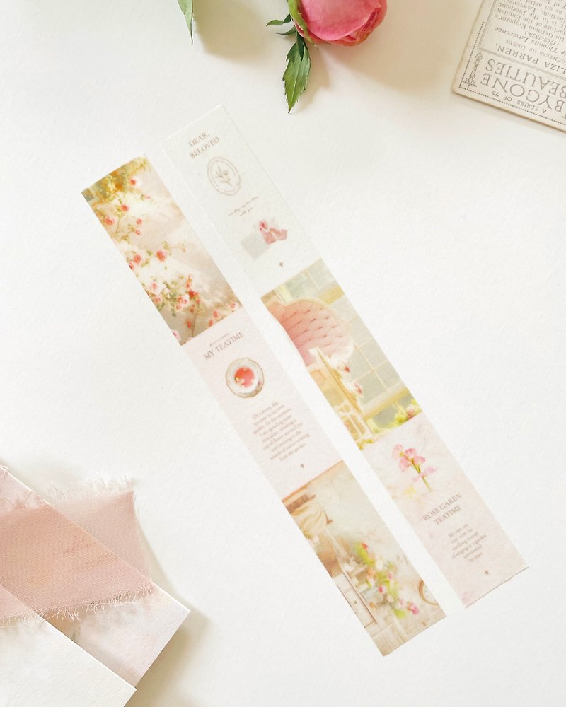 rose garden teatime masking tape - Washi Tape - Paper 