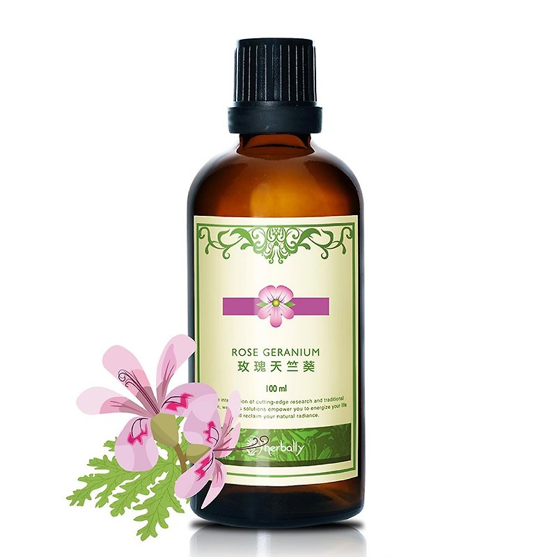 [Herbal True Feeling] Rose Geranium Scented Pure Essential Oil (100ml) (P3970584) - Insect Repellent - Plants & Flowers Green