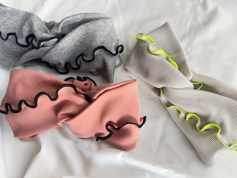 New /  RIB cotton T-shirt fabric- WAVE hairband - ที่คาดผม - ผ้าฝ้าย/ผ้าลินิน หลากหลายสี