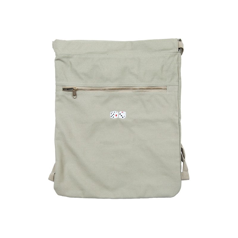 For Father's Day gifts. Dice embroidery knapsack Tcollector - Backpacks - Cotton & Hemp Khaki