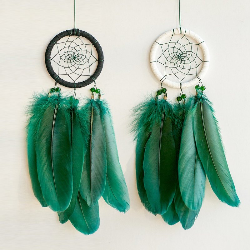 Dream Catcher Pack 8cm - The Wizard of Oz - Dark Green Feather - Valentine's Day Gift - อื่นๆ - วัสดุอื่นๆ 