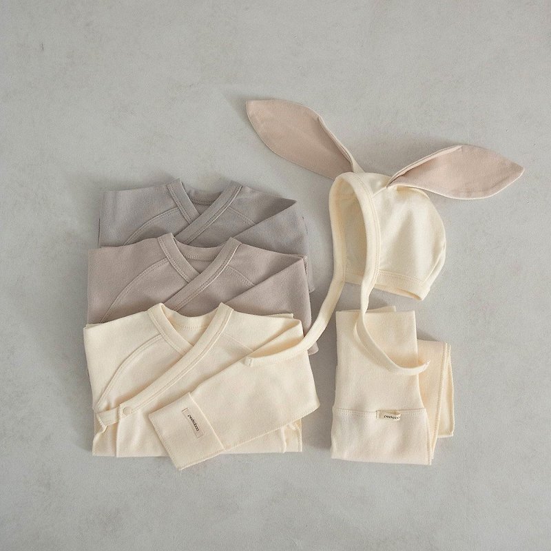 韓國可愛賓尼兔新生兒套裝 •So-Bunny Newborn Set• - 滿月禮物 - 棉．麻 
