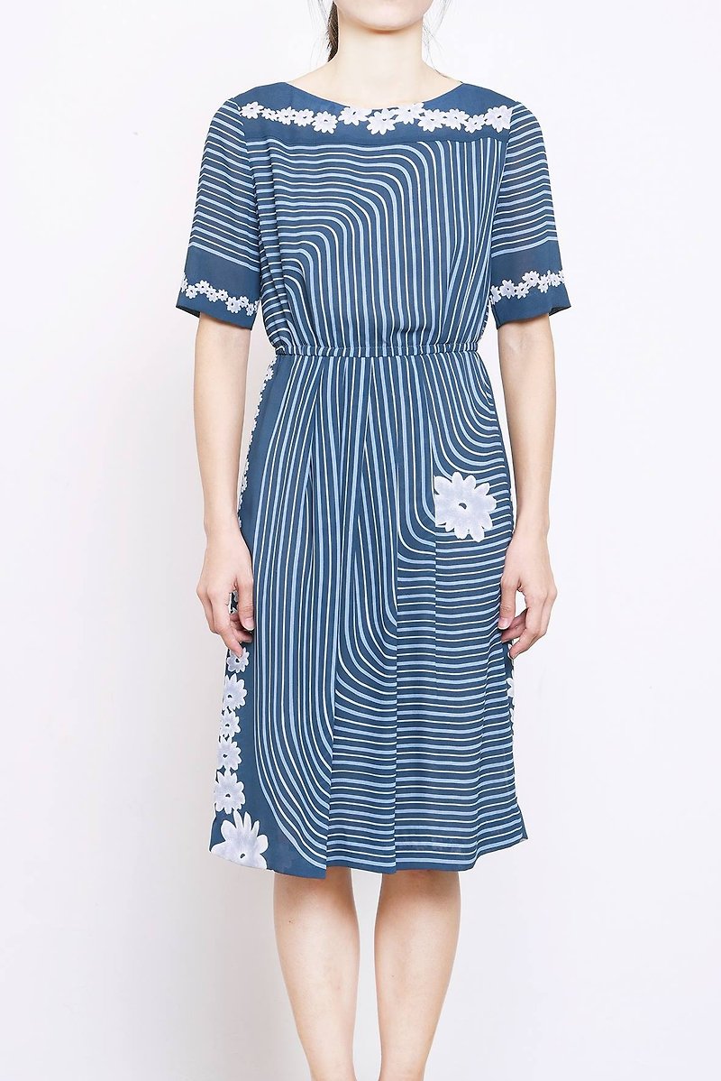 Vintage dress Blue dress Ancient Japanese dress vintage - One Piece Dresses - Polyester Blue