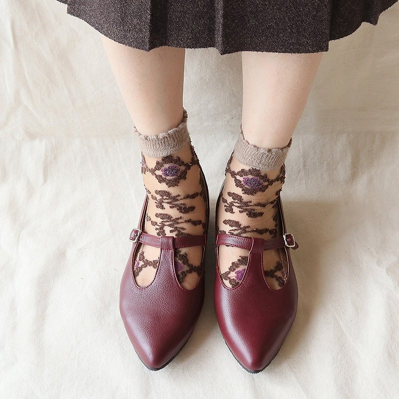 【Alice】Mary Jane Shoes - Red - Women's Leather Shoes - Genuine Leather Red