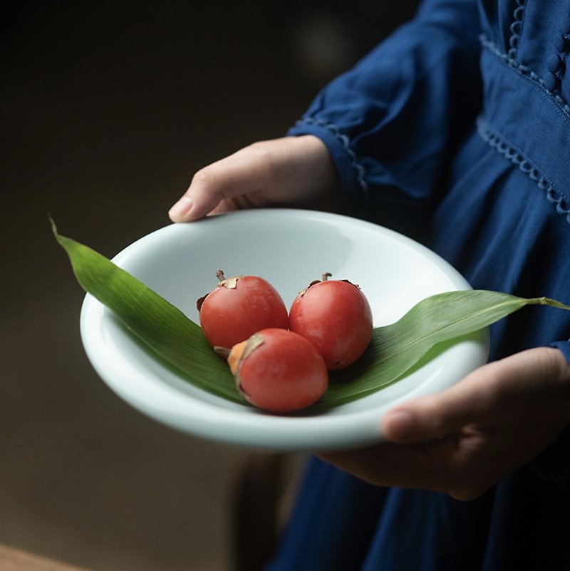 影青釉 翻邊湯碗 菜盤子 水果碟 特色菜盤 景德鎮產中國瓷器 - 盤子/餐盤 - 瓷 